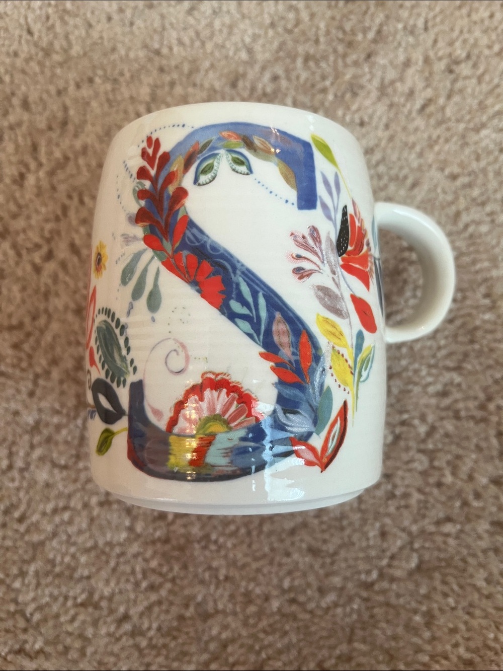 Anthropologie Starla Halfmann “S” Mug